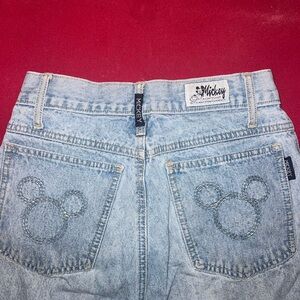 Disney Mickey Mouse Women’s High Waisted Light Wash Jeans Waist Size 26